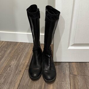 Franco Sarto “Candy” Black Leather Mid-Calf Boots – Classic Style - Size 10M